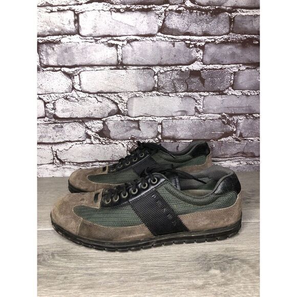 Prada Tan Suede Green Mesh Black Lace Up Casual Hiking Shoes Men Sz 7.5M US/41EU main image 11
